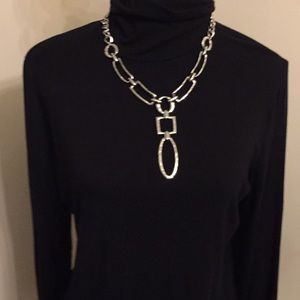 Silver lightly hammered necklace